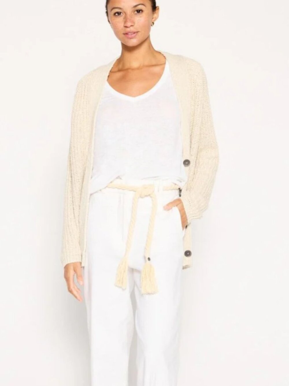 Brochu Walker The Jen Cardigan in Ecru L